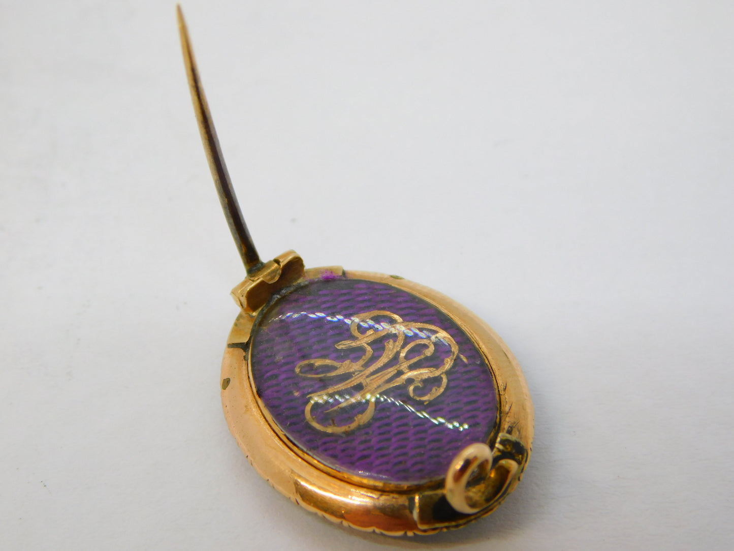 George III 9ct Gold, Sapphire & Seed Pearl Mourning Brooch Antique c1810