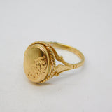 9ct Yellow Gold Opening Locket Face Dress Ring Vintage c1970 Birmingham