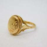 9ct Yellow Gold Opening Locket Face Dress Ring Vintage c1970 Birmingham