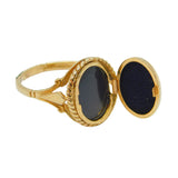 9ct Yellow Gold Opening Locket Face Dress Ring Vintage c1970 Birmingham