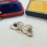 Guilloche Enamel Sterling Silver Butterfly Brooch Pin by J Aitkin & Sons Antique