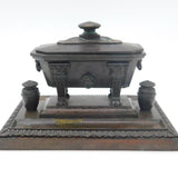 Regency Grand Tour Cast Bronze Sarcophagus Scipio Tomb Inkwell c1820 Georgian