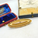 Diamond in 9ct Gold Locket Mourning Brooch Pin Antique Victorian c1860