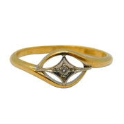 Victorian 18ct Yellow Gold, Diamond Set Star Form Ring Antique c1880