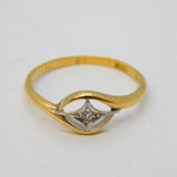 Victorian 18ct Yellow Gold, Diamond Set Star Form Ring Antique c1880