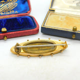 Diamond in 9ct Gold Locket Mourning Brooch Pin Antique Victorian c1860