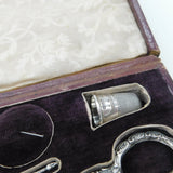 Victorian Boxed Sterling Silver Etui Sewing Set with Original Tools c1890