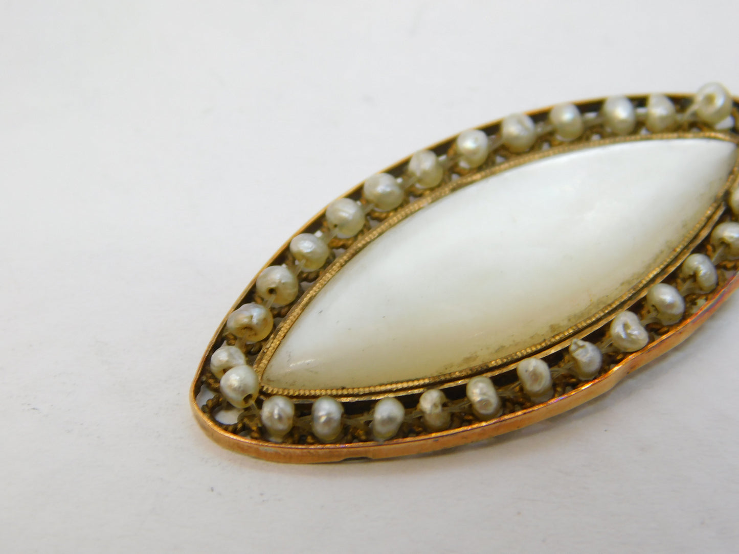 George III 18ct Gold, Strung Pearl & Mother of Pearl Pendant Antique c1790