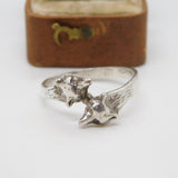 Sterling Silver Fox Mask Head Crossover Band Ring Vintage 1985 Sheffield