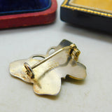 Norwegian Guilloche Enamel Sterling Silver Butterfly Brooch Pin O.F. Hjortdahl c1950