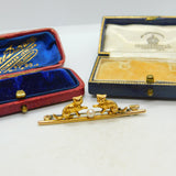 Kittens Playing with Seed Pearl Ball 18ct Gold Brooch Pin Antique Victorian 1890