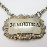 George IV Sterling Silver Madeira Decanter Label Antique 1825 London