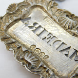George IV Sterling Silver Madeira Decanter Label Antique 1825 London