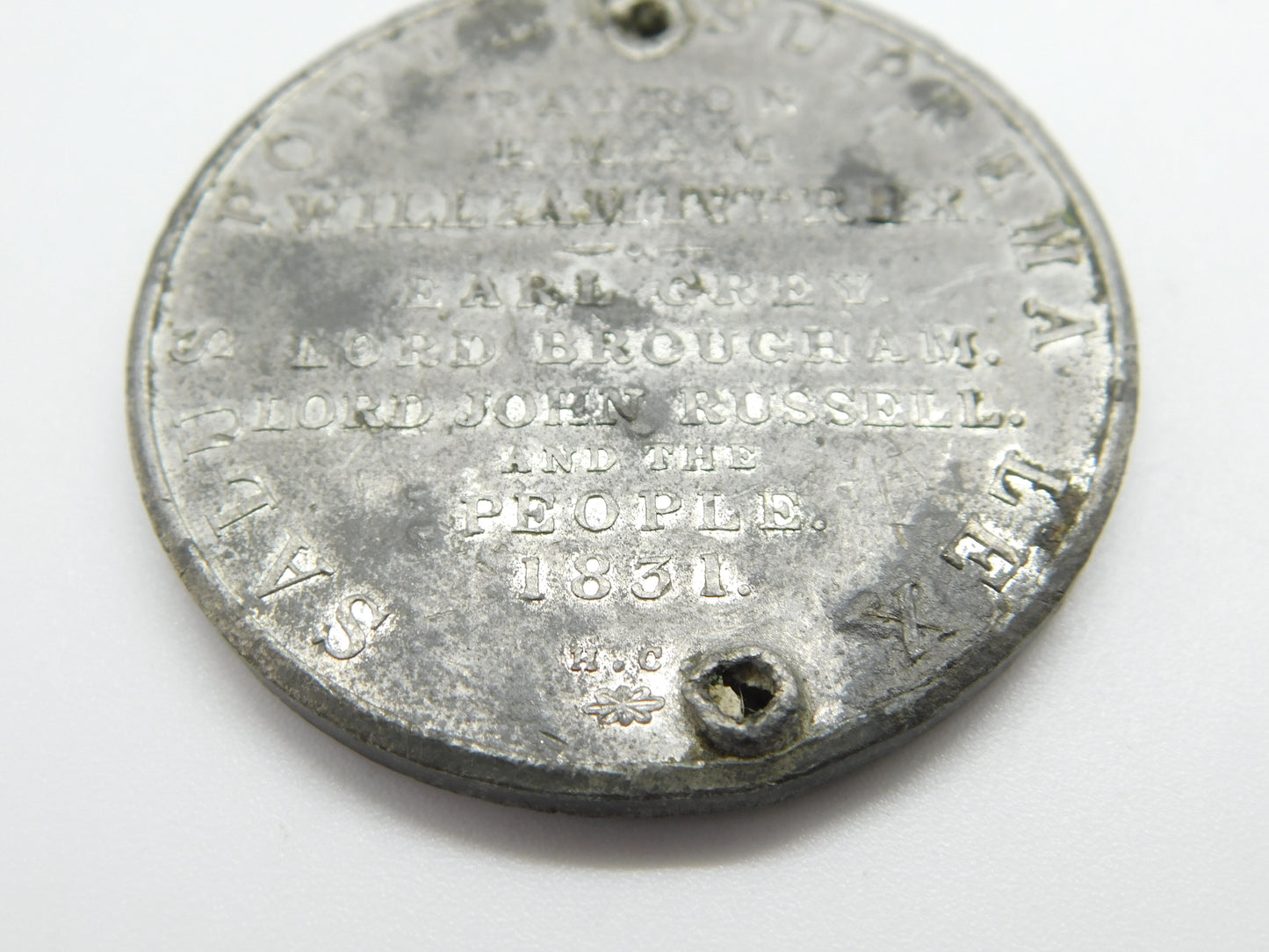 King William IV Metal Bread Reform Riots & Act Commemorative Medal 1831 Antique
