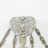 Victorian Art Nouveau Silver Plated Sewing Chatelaine with Tools c1880 Antique