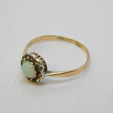 Victorian 9ct Rose Gold, White Opal & Spinel Set Floral Dress Ring Antique c1890