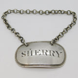 George III Sterling Silver Sherry Decanter Label Antique 1819 London Charles Rawlings