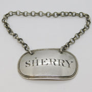 George III Sterling Silver Sherry Decanter Label Antique 1819 London Charles Rawlings