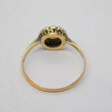 Victorian 9ct Rose Gold, White Opal & Spinel Set Floral Dress Ring Antique c1890