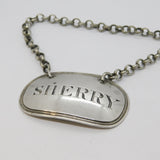 George III Sterling Silver Sherry Decanter Label Antique 1819 London Charles Rawlings