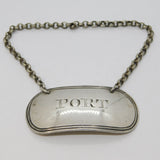 George III Sterling Silver Port Decanter Label Antique 1808 London E. Mayfield