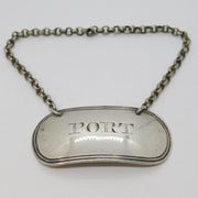 George III Sterling Silver Port Decanter Label Antique 1808 London E. Mayfield