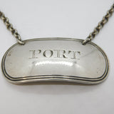 George III Sterling Silver Port Decanter Label Antique 1808 London E. Mayfield