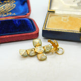 9ct Yellow Gold On Sterling Silver Masonic Cross Ball Pendant Charm Art Deco