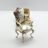 Victorian Dutch Sterling Silver Dolls House Chair Miniature c1900 Antique