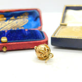 9ct Yellow Gold On Sterling Silver Masonic Cross Ball Pendant Charm Art Deco