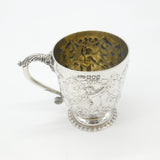 Victorian Elkington & Co. Sterling Silver Dragon & Cherub Christening Mug 1901