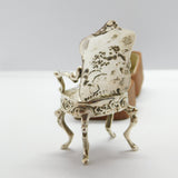 Victorian Dutch Sterling Silver Dolls House Chair Miniature c1900 Antique