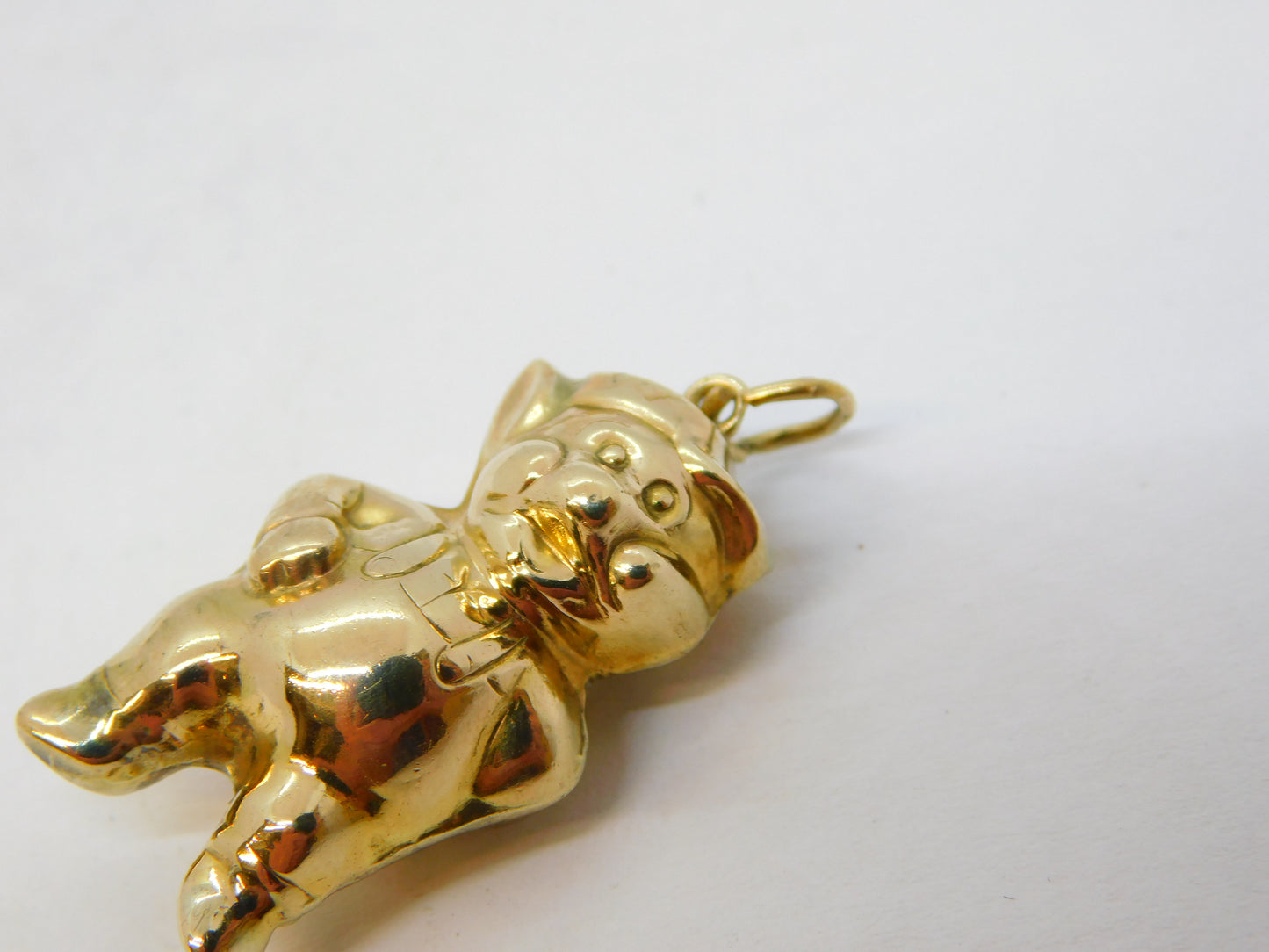 Georg Jensen 9ct Yellow Gold Cartoon Pig Charm Pendant Vintage 1967 London
