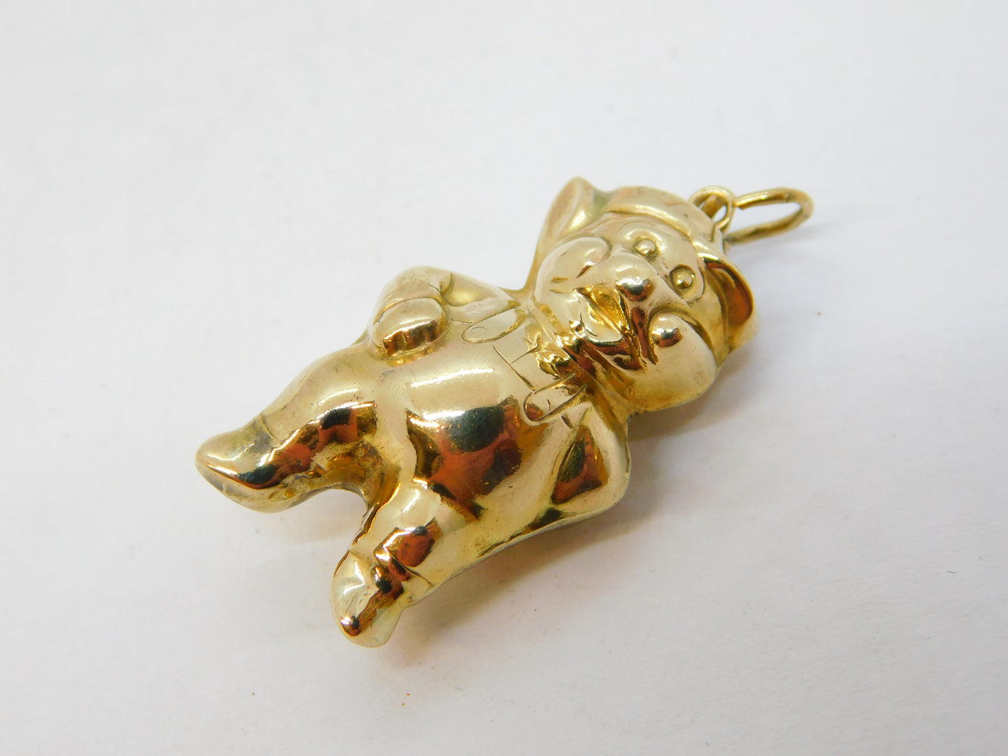 Georg Jensen 9ct Yellow Gold Cartoon Pig Charm Pendant Vintage 1967 London
