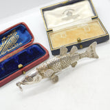 Large Articulated Handmade Moving Fish Pendant Sterling Silver Vintage 1974