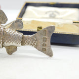 Large Articulated Handmade Moving Fish Pendant Sterling Silver Vintage 1974