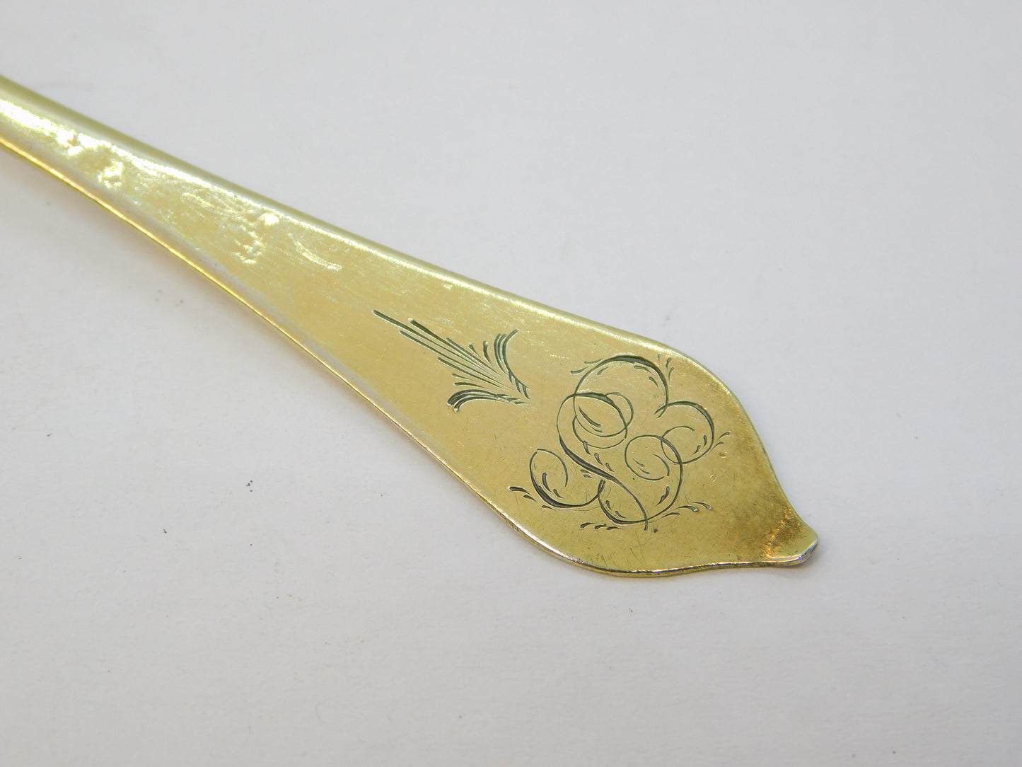 Queen Anne Britannia Silver Gilded Dog-Nose Teaspoon Antique 1702 London