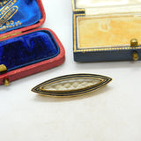 Braided Mourning Hair Enamel 9ct Gold Brooch Pin Inscribed Eliza Bentley 1917 Antique Edwardian