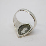 Sterling Silver Blue-Tone Enamel Studio Jewellery Dress Ring Vintage c1970