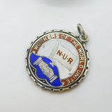 Sterling Silver Enamelled 'National Union of Railwaymen' Fob Medal Antique c1930