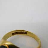 9ct Yellow Gold Bloodstone Set Signet Ring Vintage 1969 Birmingham