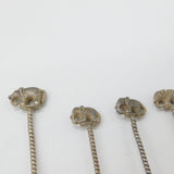 Set of Indian Sterling Silver Elephant Terminal Coin Teaspoons c1915 Antique