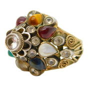 Austro-Hungarian 10ct Gold, Multi-Gem Set Statement Dress Ring Antique c1890