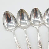 Set of Japanese Sterling Silver Floral Pattern Teaspoons c1920 Antique Art Deco