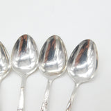 Set of Japanese Sterling Silver Floral Pattern Teaspoons c1920 Antique Art Deco