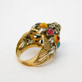 Austro-Hungarian 10ct Gold, Multi-Gem Set Statement Dress Ring Antique c1890