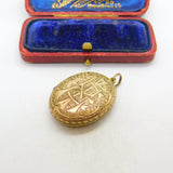 Victorian 9ct Yellow Gold Back & Front Sweetheart Locket Pendant c1880