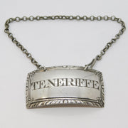 George III Sterling Silver Teneriffe Wine Decanter Label Antique 1784 London