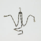 Russian White Metal & Niello Enamel Sewing Chatelaine with Clips Antique c1860