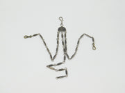 Russian White Metal & Niello Enamel Sewing Chatelaine with Clips Antique c1860